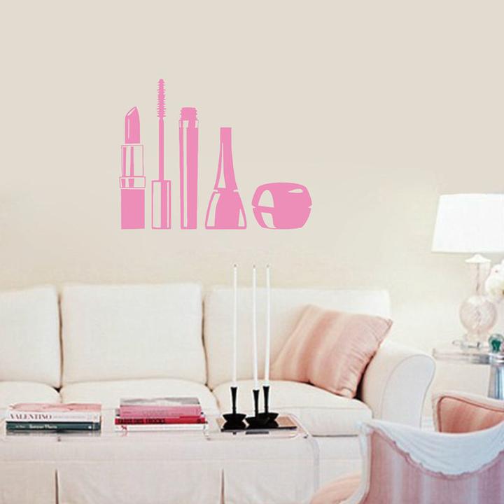 Beauty Salon Cosmetics Wall Stickers Girls Makeup Vinyl Wallpaper Tupianku Image Hosting Service
