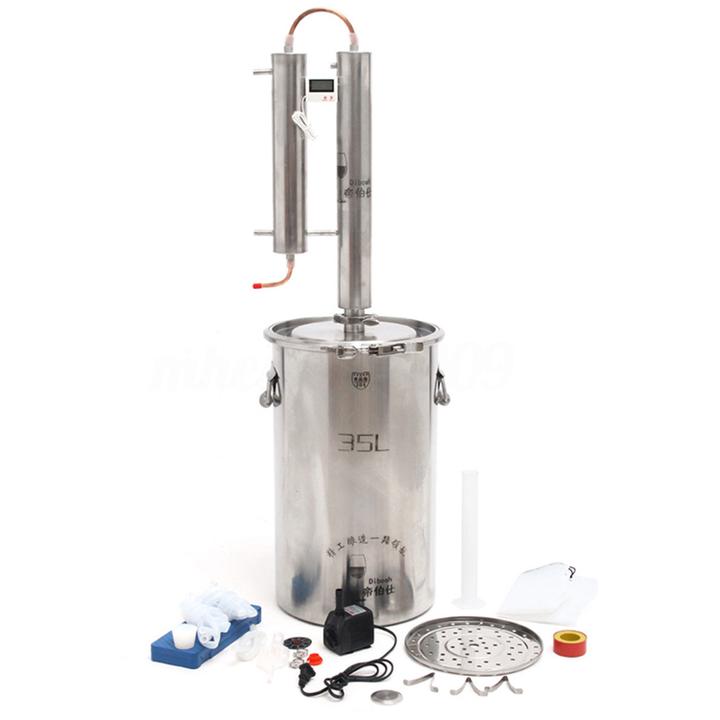 Home 35L 9Gal Wine Distiller Moonshine Still Water Beer Oil Cooler