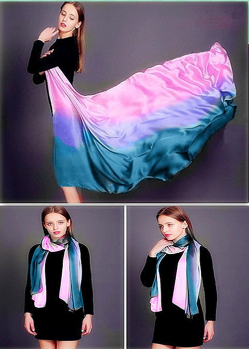 Colorful Women Chiffon Head Scarf Shawl Belly Dance Waving Scarf Veil Headpiece