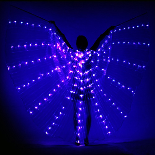 2 Telescopic Sticks Belly Dance Light Costumes Adult or Child LED Isis Wings