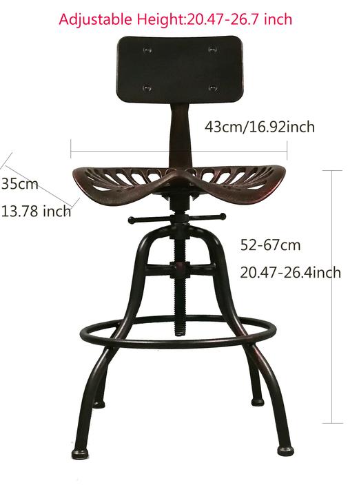 Industrial Swivel Bar Stool Tractor Seat Coffee Dining Chair Height Adjustable