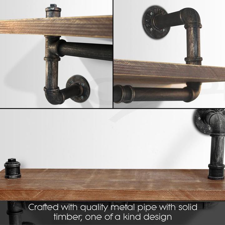 Industrial Wall Shelves Rustic Pipe Storage Shelving Vintage Bookshelf Decor DIY Industrial Wall Shelves Rustic Pipe Storage Shelving Vintage Bookshelf Decor DIY