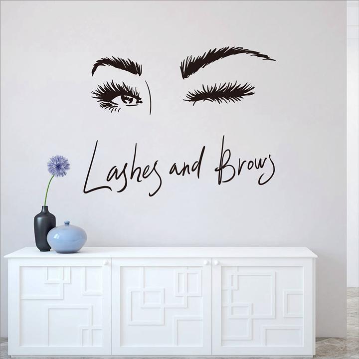 eye eyelashes wall decal sticker lashes eyebrows brows beauty salon