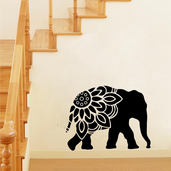 Elephant Mandala Silhouette Vinyl Wall Art Sticker Clipart Decals Home Decor Ebay