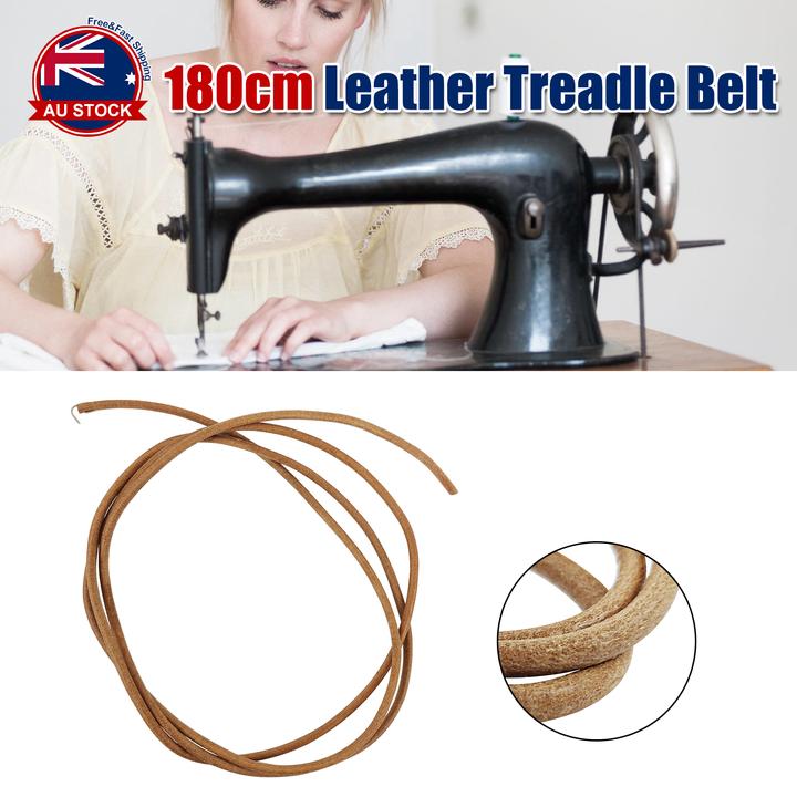180CM Leather Treadle Belt Replacement Parts w/ Hook For Singer Sewing