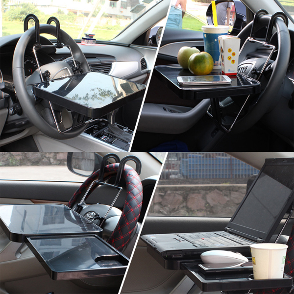 Car Laptop Desk Computer Fold Shelf Support Steering Wheel With